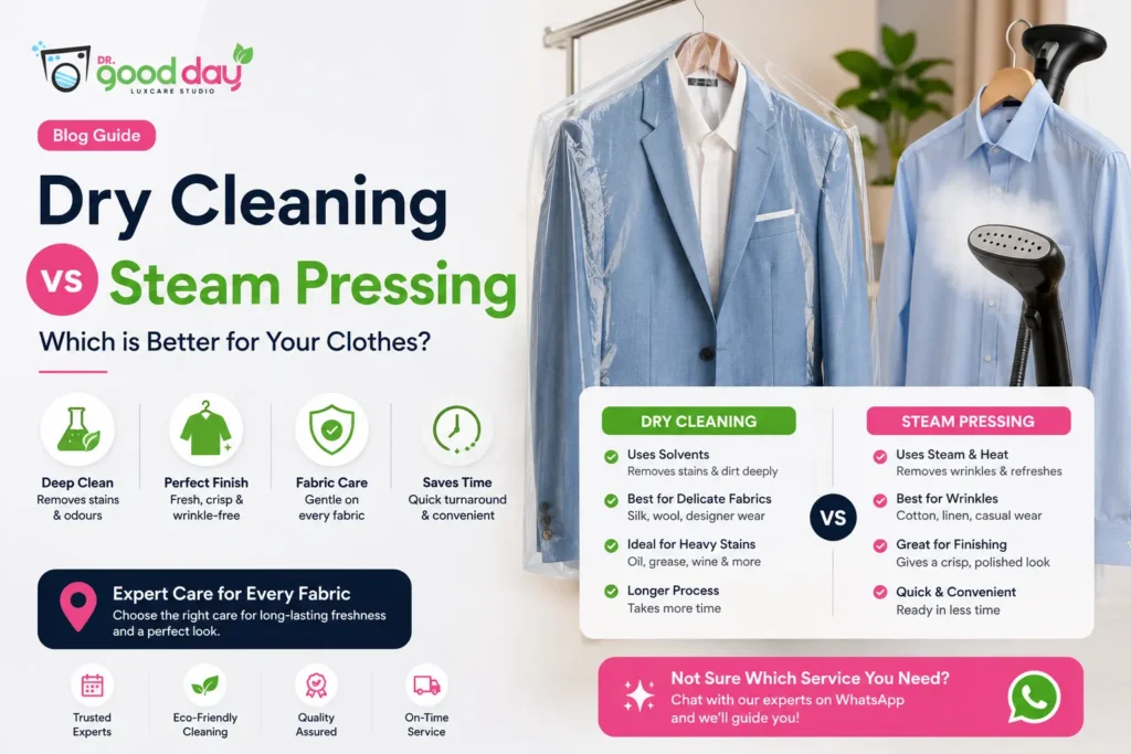 Dry cleaning versus steam cleaning comparison for garments